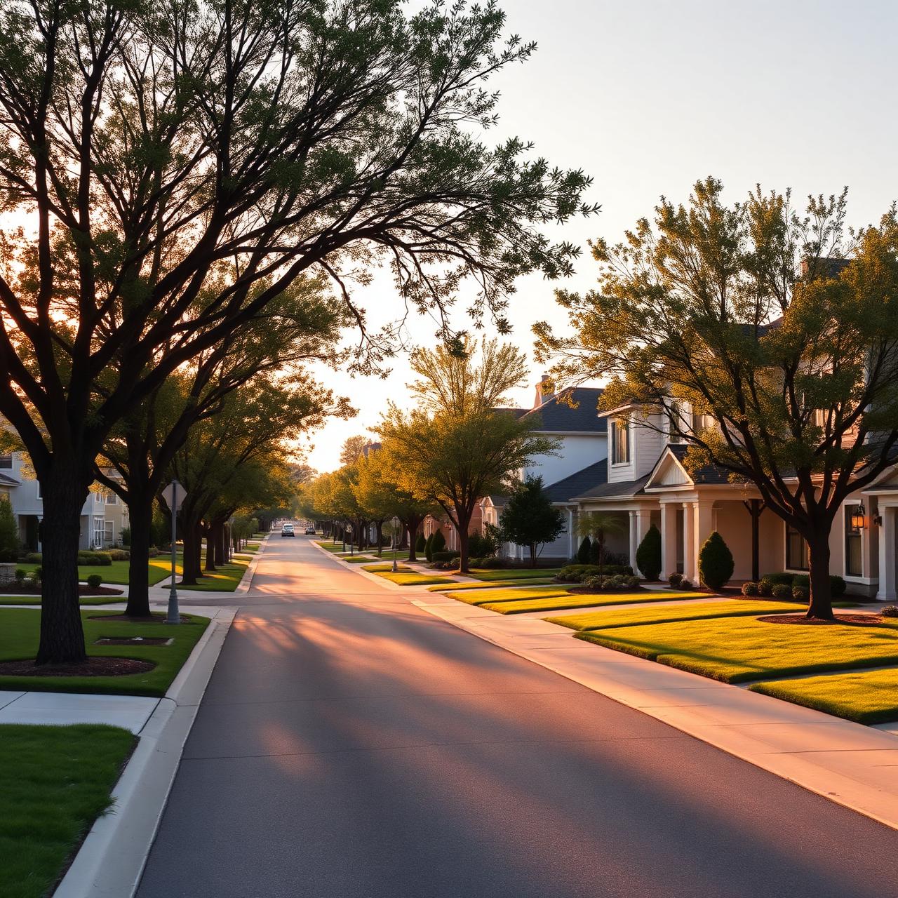 Tree-lined streetscape
